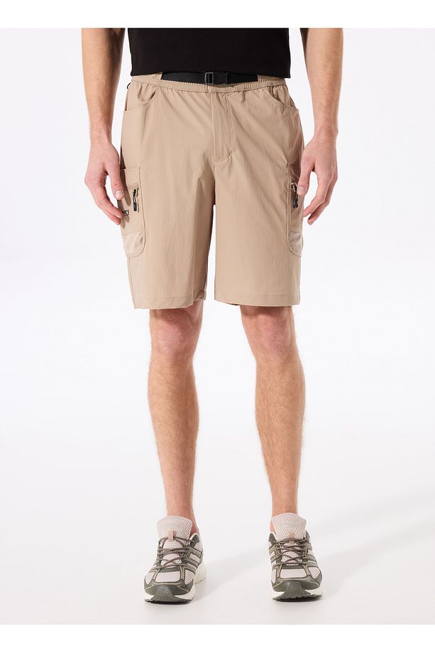 D5SM-SHT3932 Bej Relaxed Fit Baskılı Kargo Şort - 2