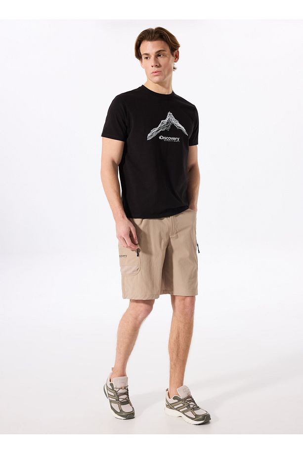 D5SM-SHT3932 Bej Relaxed Fit Baskılı Kargo Şort - 1
