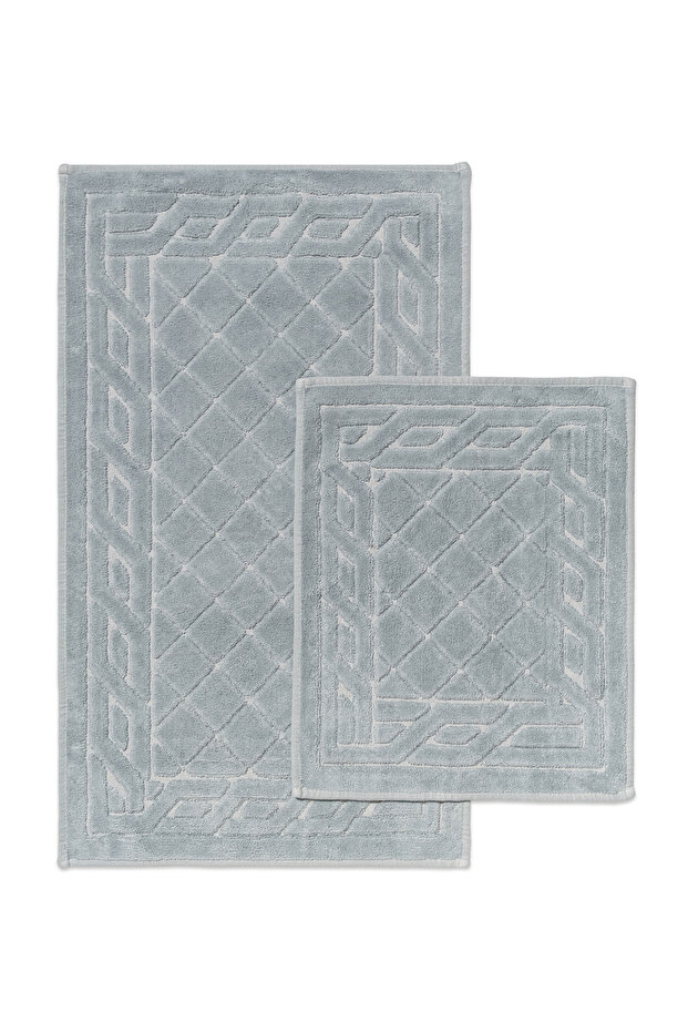 Baklava Desenli 2'li Banyo Paspas Seti - %100 Pamuk - 1