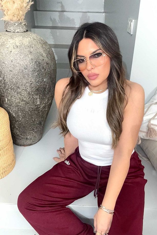 Modal Kumaş Silikon Baskı Eşofman Altı Bordo - 4