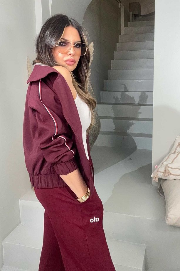 Modal Kumaş Silikon Baskı Eşofman Altı Bordo - 5