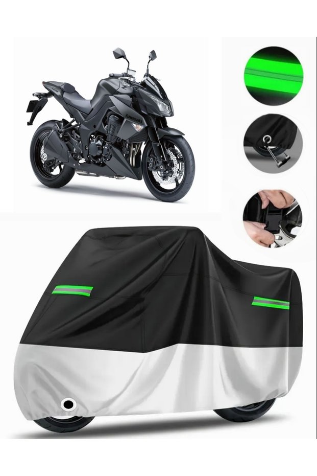 Kawasaki Klz 1000 Versys Rear Bag Compatible Motorcycle Tarpaulin Premium (Lock Compatible)-Black