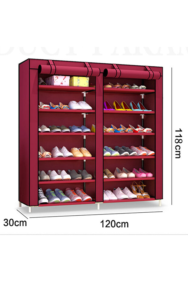 رف أحذية مكون من 12 طبقة 120x118x30 سم - 2