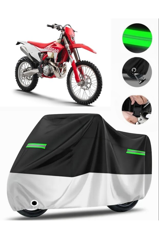Gas Gas Ec 350 F Rear Case Compatible Premium Motorcycle Tarpaulin (Lock Compatible) Black-Grey