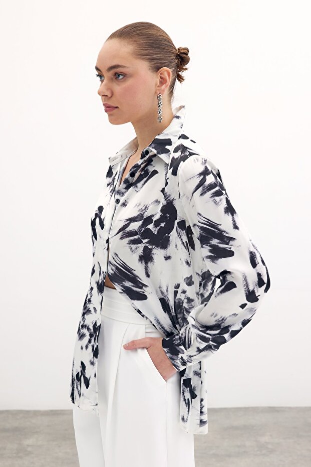 قميص كلاسيكي منقوش - أسود - 5