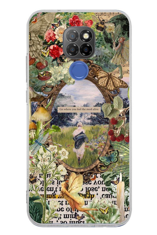 General Mobile Gm 20 Compatible Green Nature Transparent Silicone Case