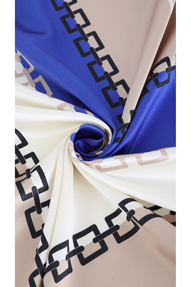 Chain Pattern Imported Silk Satin Scarf - 3