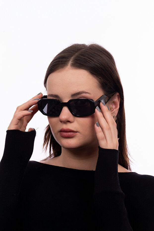 نظارات شمسية مستطيلة للجنسين للنساء والرجال زجاج Uv400