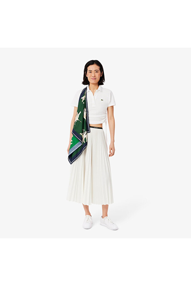 Kadın Pileli Beyaz Etek - 5