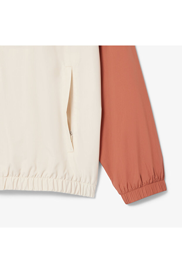 Erkek Dik Yaka Renk Bloklu Bordo Ceket - 7