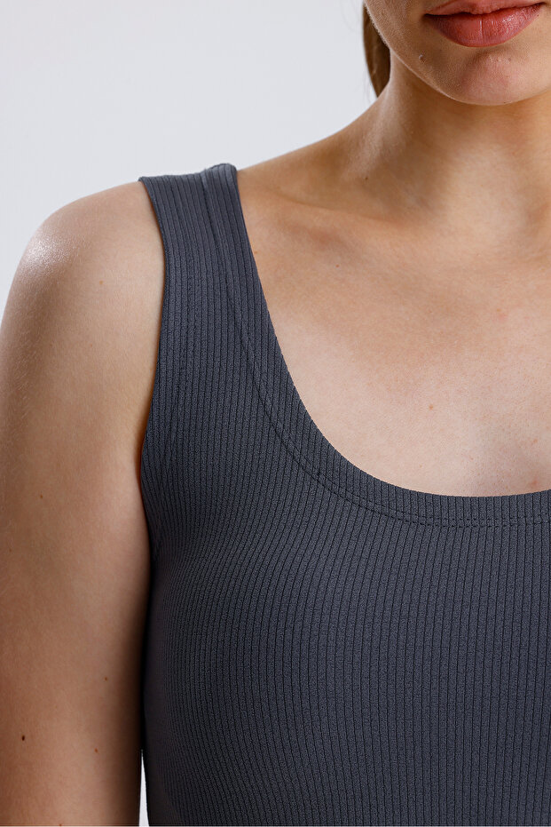 Oval Yaka Büstiyer Crop - 4