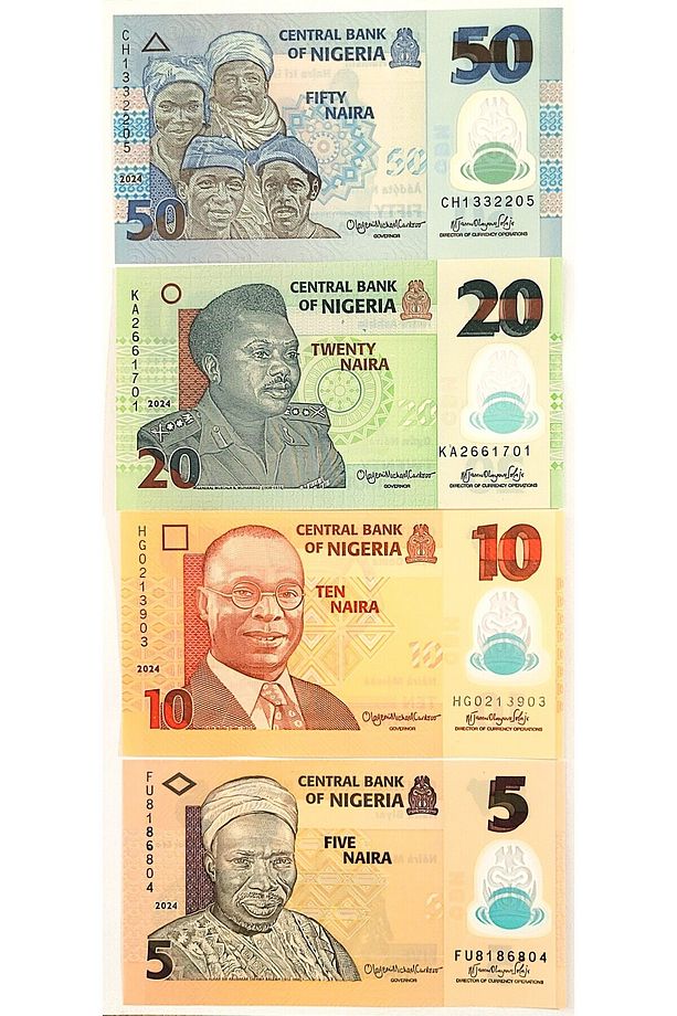Nijerya 5-10-20-50 Naira, Polymer, Yabancı Kağıt Para Seti "ÇİL" - 3
