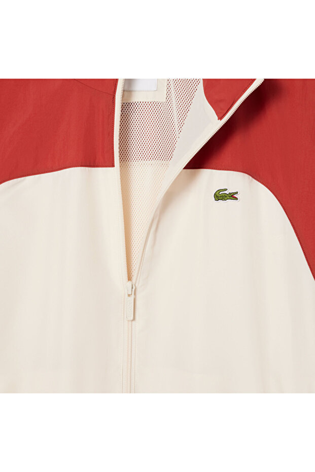 Erkek Dik Yaka Renk Bloklu Bordo Ceket - 6