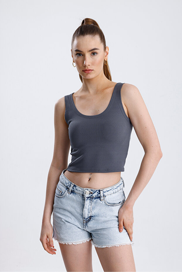 Oval Yaka Büstiyer Crop - 3