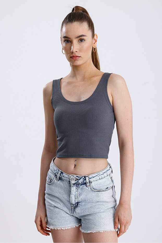 Oval Yaka Büstiyer Crop - 7