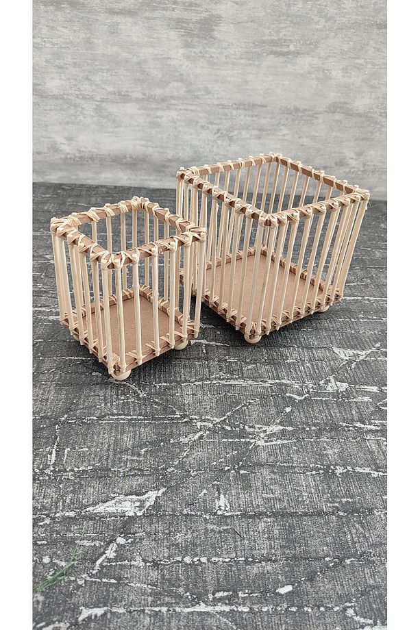Dekoratif Bambu Çubuklu Mumluk Şamdan 2 li Set - 5