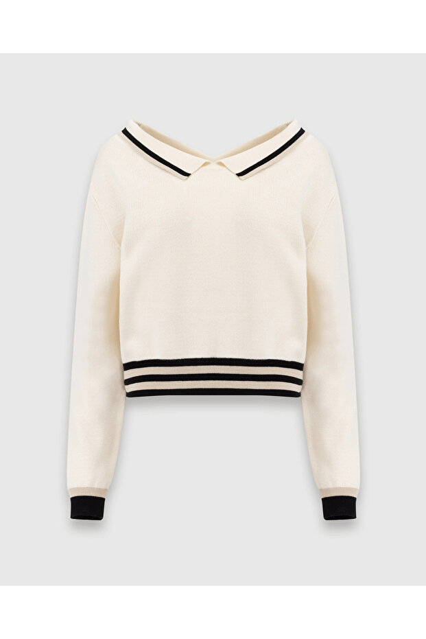 Elastik Bel Uzun Kollu Triko Kazak - 7