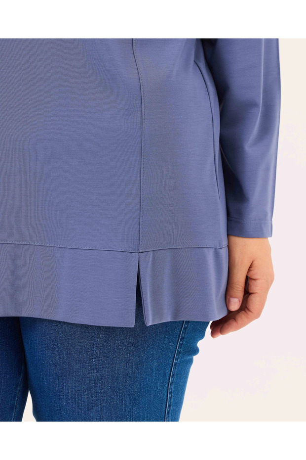 حجم كبير جولة الرقبة الأساسية سترة - 5