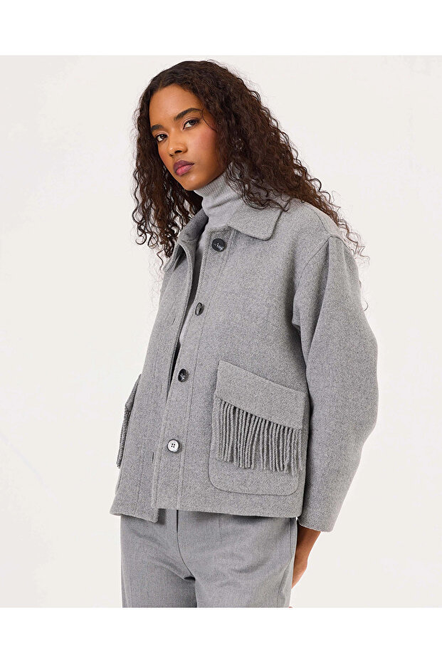 Tassel Detailed Buttoned Jacket - 4