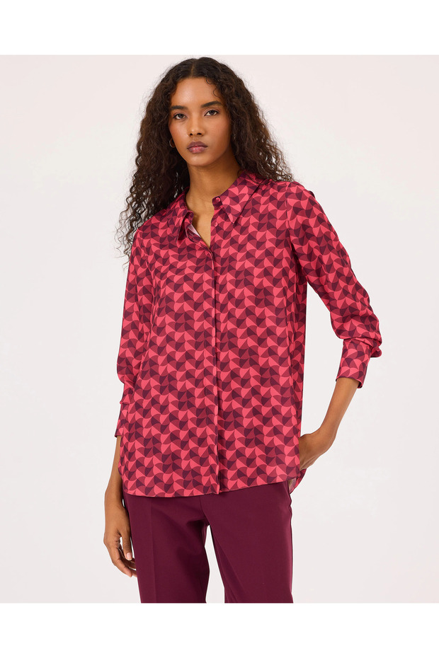 Seçil Şık Gömlek -242510006 Bordo - 3