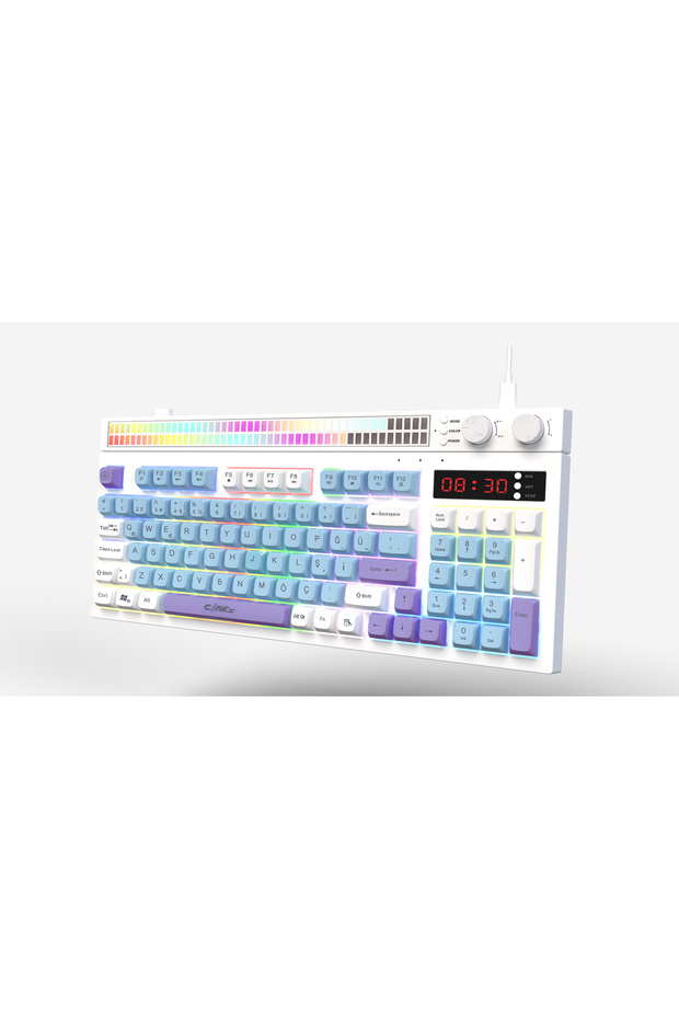 Spectrum K1 Çift LCD Ekran - Ses Kontrolcülü - Membran 94 Tuş - Spectrum RGB Gaming Klavye - 2