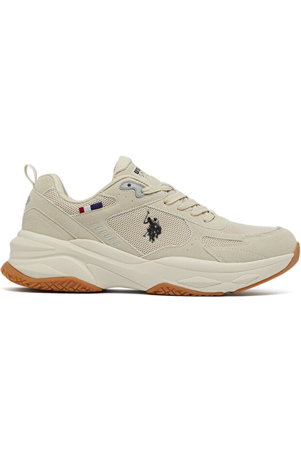 Men's Beige Low-Top Sneakers - Lightweight Lace-Up Design, Comfortable for Everyday Outfits