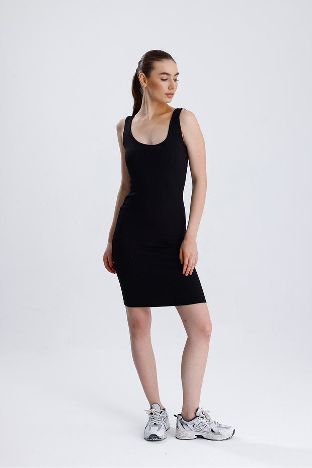 Fitilli Atlet Yaka Elbise - 1