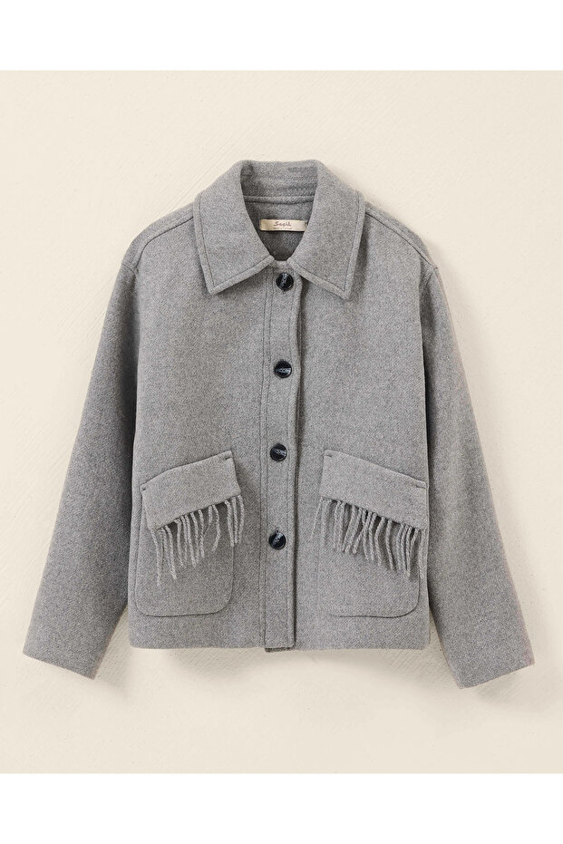 Tassel Detailed Buttoned Jacket - 7