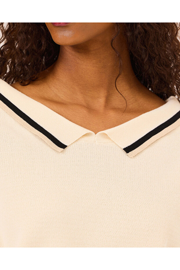 Elastik Bel Uzun Kollu Triko Kazak - 6