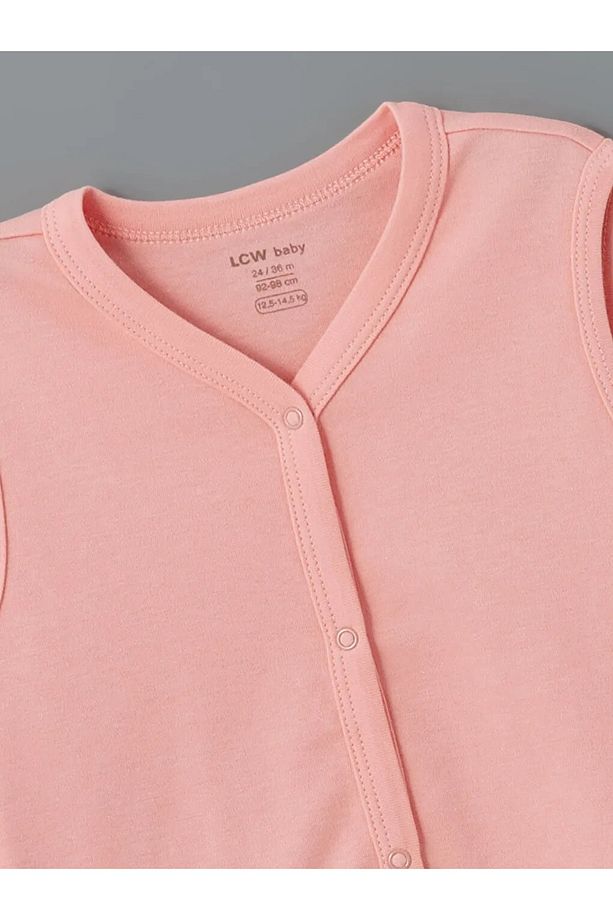 LCW baby Ekru Penye Basic Kız Bebek Yelek 2'li - 3