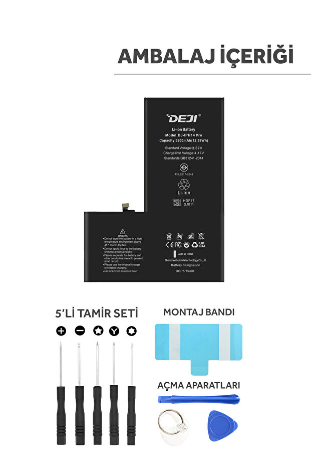 iPhone 14 Pro Batarya Mucize Batarya Deji - Orijinal mAh Kapasite - 4