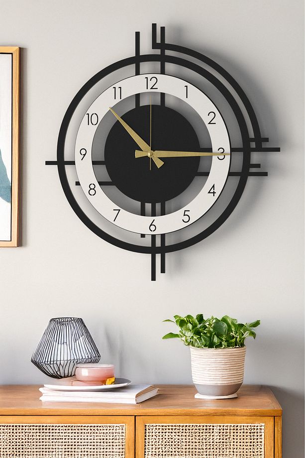 Şık ve Modern Duvar Saati - 48cm Büyük Boy, 3 Farklı Renk Seçeneği - - 6
