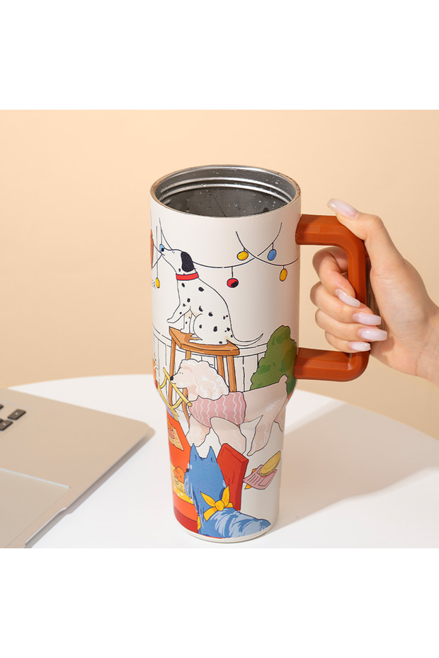 Pipetli Yalıtımlı Kahve Kupası 1200ml 12 Saate Kadar Sıcak/Soğuk Bardak Gövdeli Termos - 3