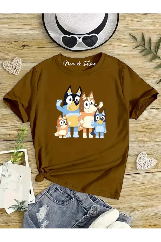 Dog Family Printed Oversize T-Shirt
