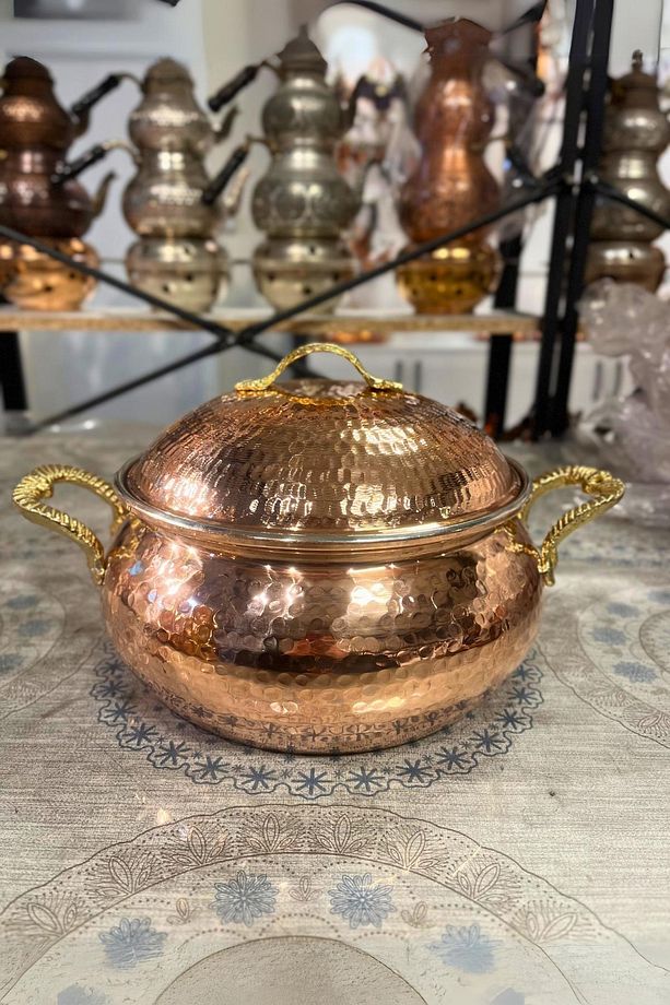 Dövme Bakır Trabzon Güveç Tencere 2 Litre - 1