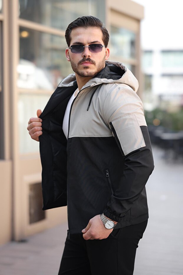 Black Seasonal Coat with Hooded Piece Pldp 2907_60021-1
