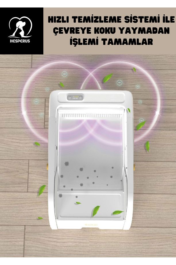 Akıllı Otomatik Kedi Tuvaleti, App, Kamera & Ses Takipli, Sensörlü Güvenlik & Kilo Ölçer - 5