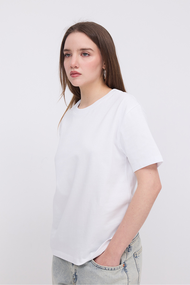 Bisiklet Yaka Basic T-shirt P10404 - 4