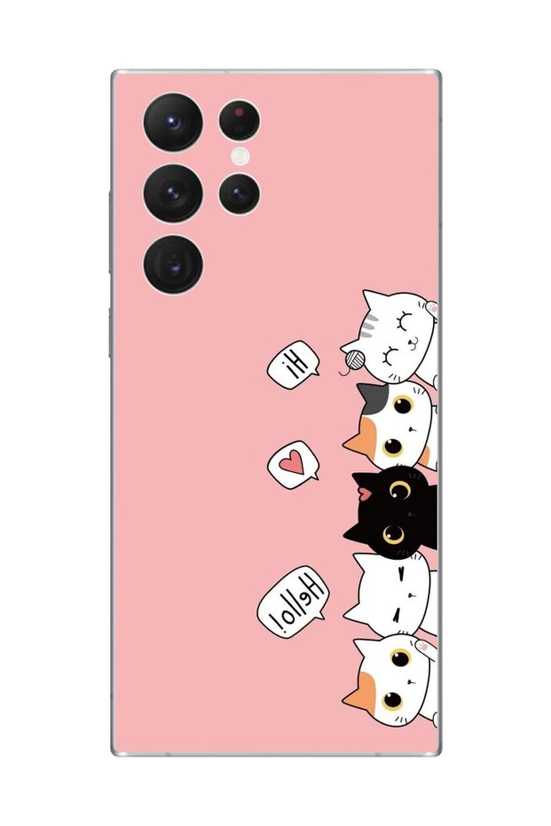 Transparent Case Compatible with Samsung Galaxy S22 Ultra Design Cats 2