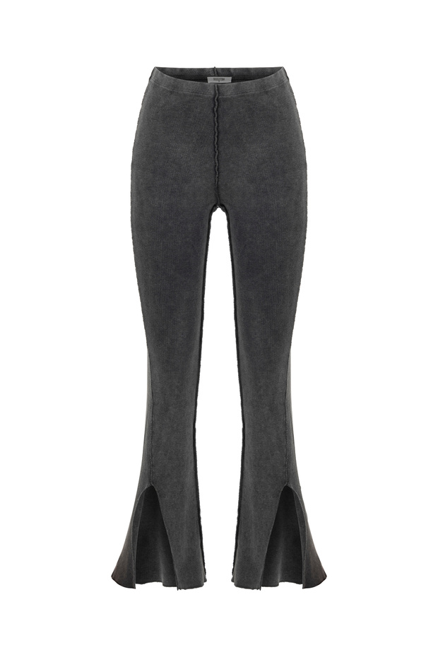 FLARE FIT YIRTMAÇLI ÖRME PANTOLON - 3