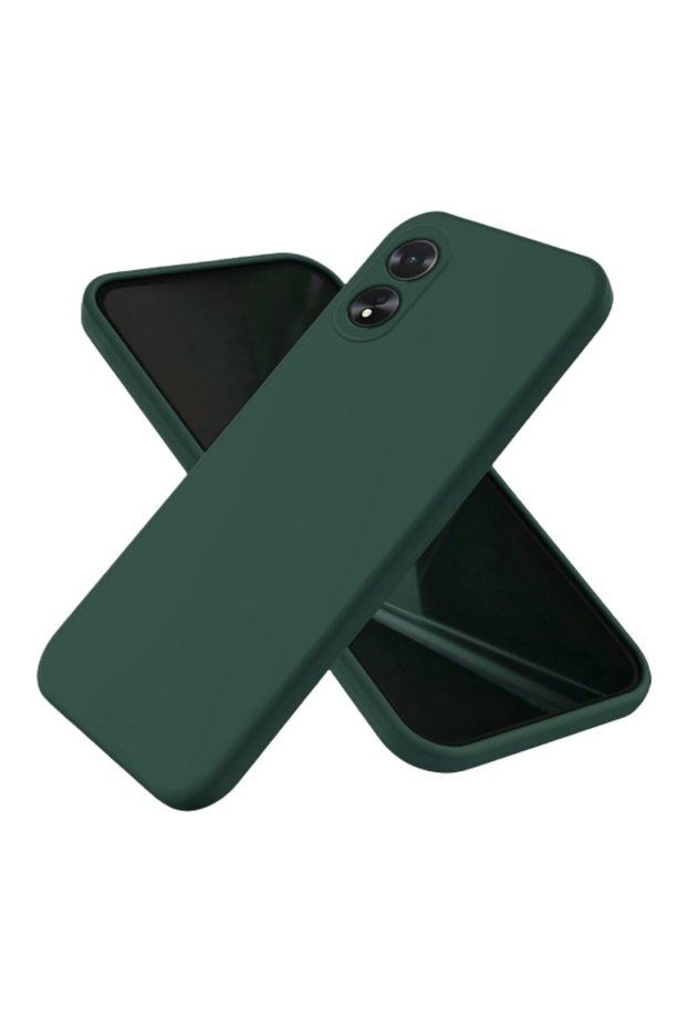 Oppo A18 Compatible Silicone Case - Flexible Pastel Color Cover with Camera Protection - Green