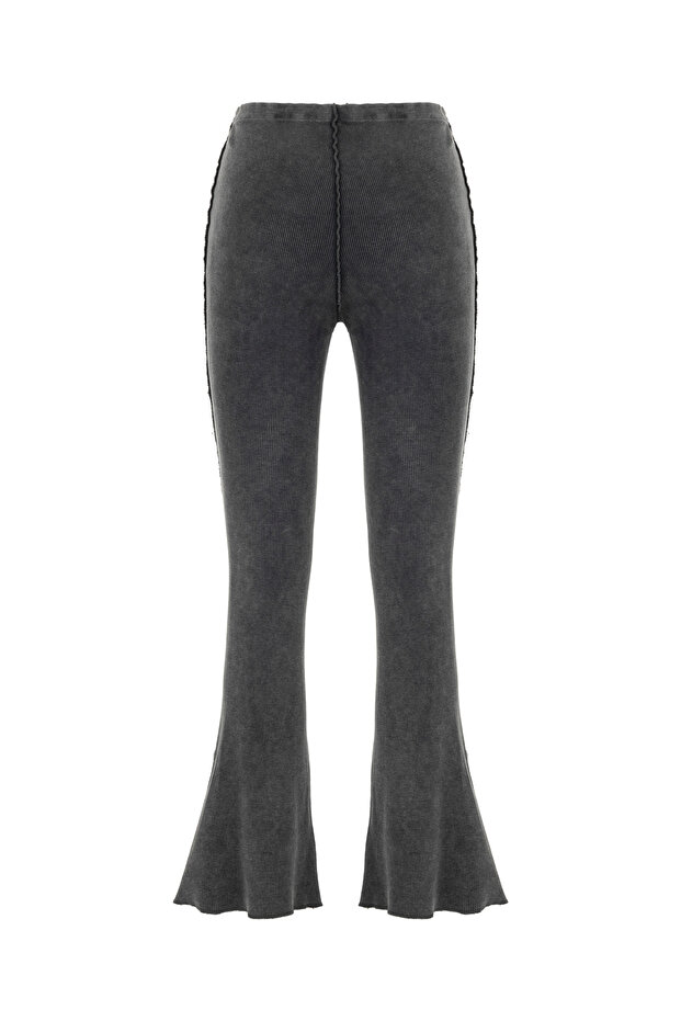 FLARE FIT YIRTMAÇLI ÖRME PANTOLON - 4