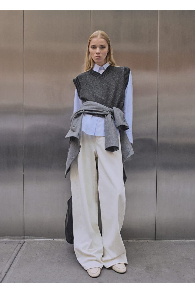 V yaka triko yelek - 2