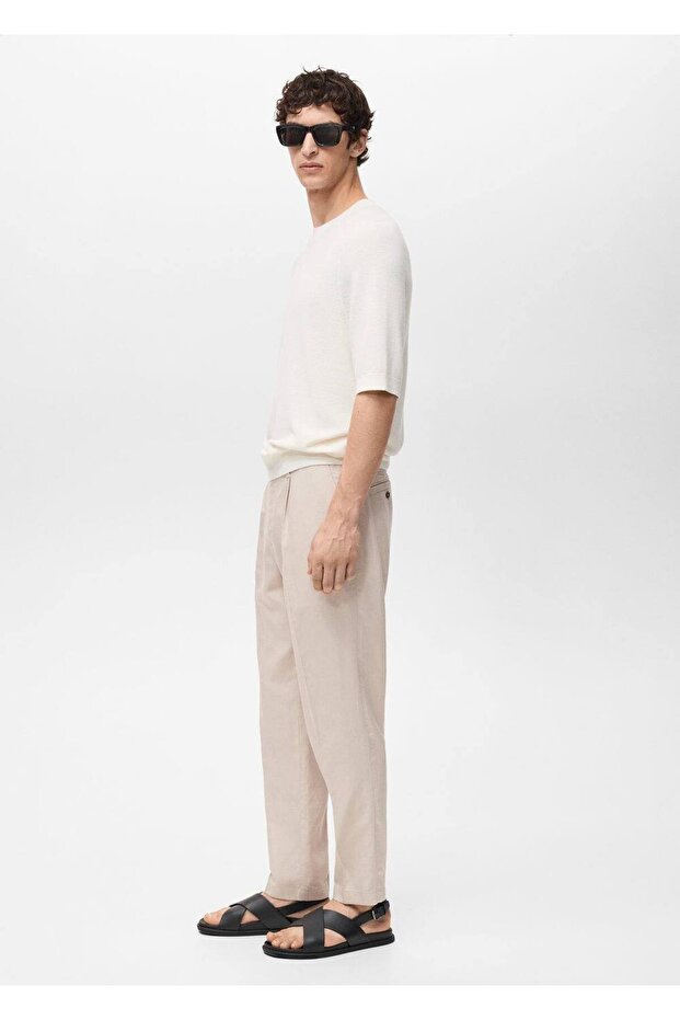 Regular fit keten pantolon - 7