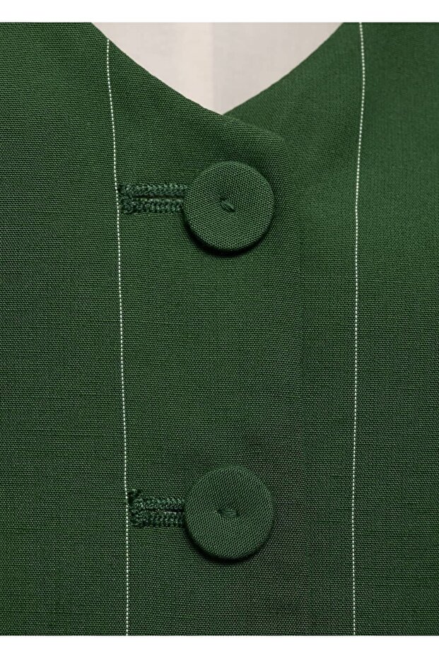 İnce çizgili yelek - 8