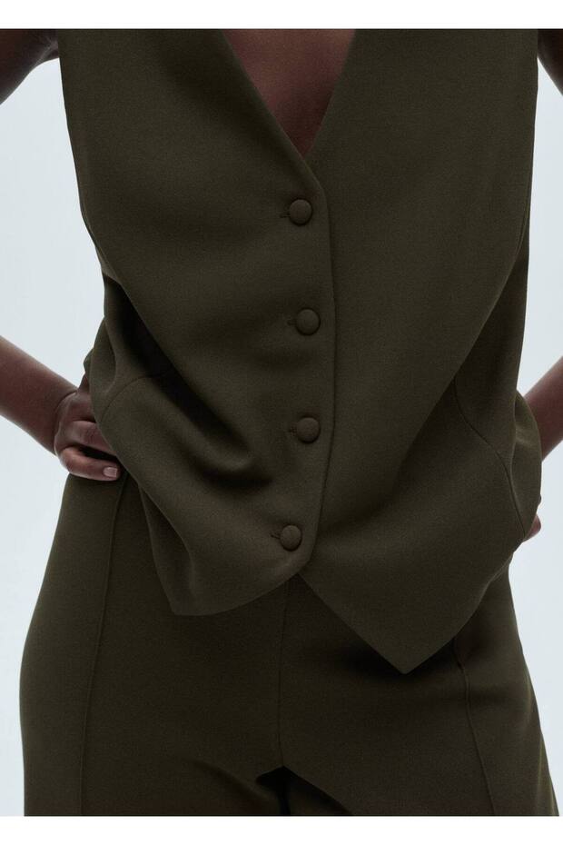 Düğmeli takım yelek - 5