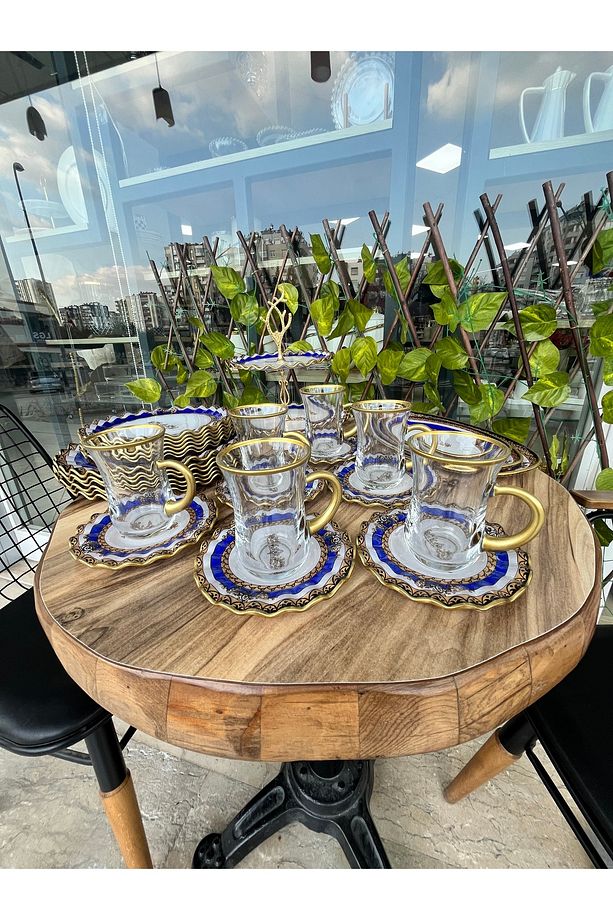 Gürcüglass taç model 28 prç kahvaltı takımı kulplu - 2