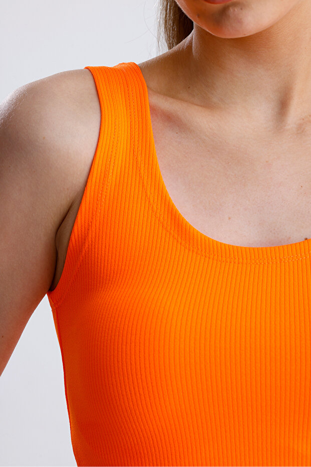 Oval Yaka Fitilli  Büstiyer Crop - 6