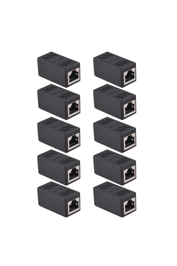 Rj45 Dişi Dişi Cat5/6/7/8 Ethernet Lan Ağı Birleştirici Aparatı Internet Kablo Uzatıcı 10 Adet - 3