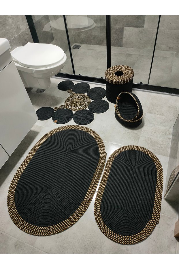 Jute,Bath Set,Bath Set,Bath Mat, Mat Set,Toilet Basket,Toilet Bowl Mat